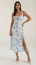 Miss | Jurk Dames Zomer Midi A-lijn Bloemenprint - Viscose - Miss Madera MIS-U39DB2