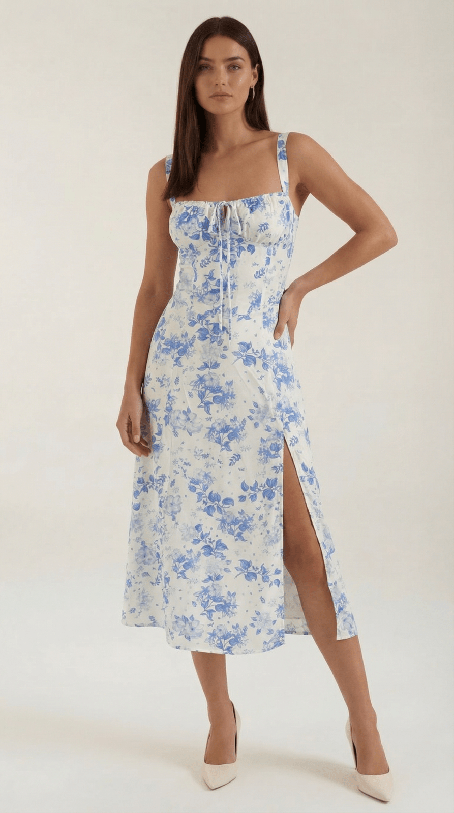 Miss | Jurk Dames Zomer Midi A-lijn Bloemenprint - Viscose - Miss Madera MIS-U39DB2