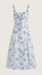 Miss | Jurk Dames Zomer Midi A-lijn Bloemenprint - Viscose - Miss Madera MIS-U39DB2