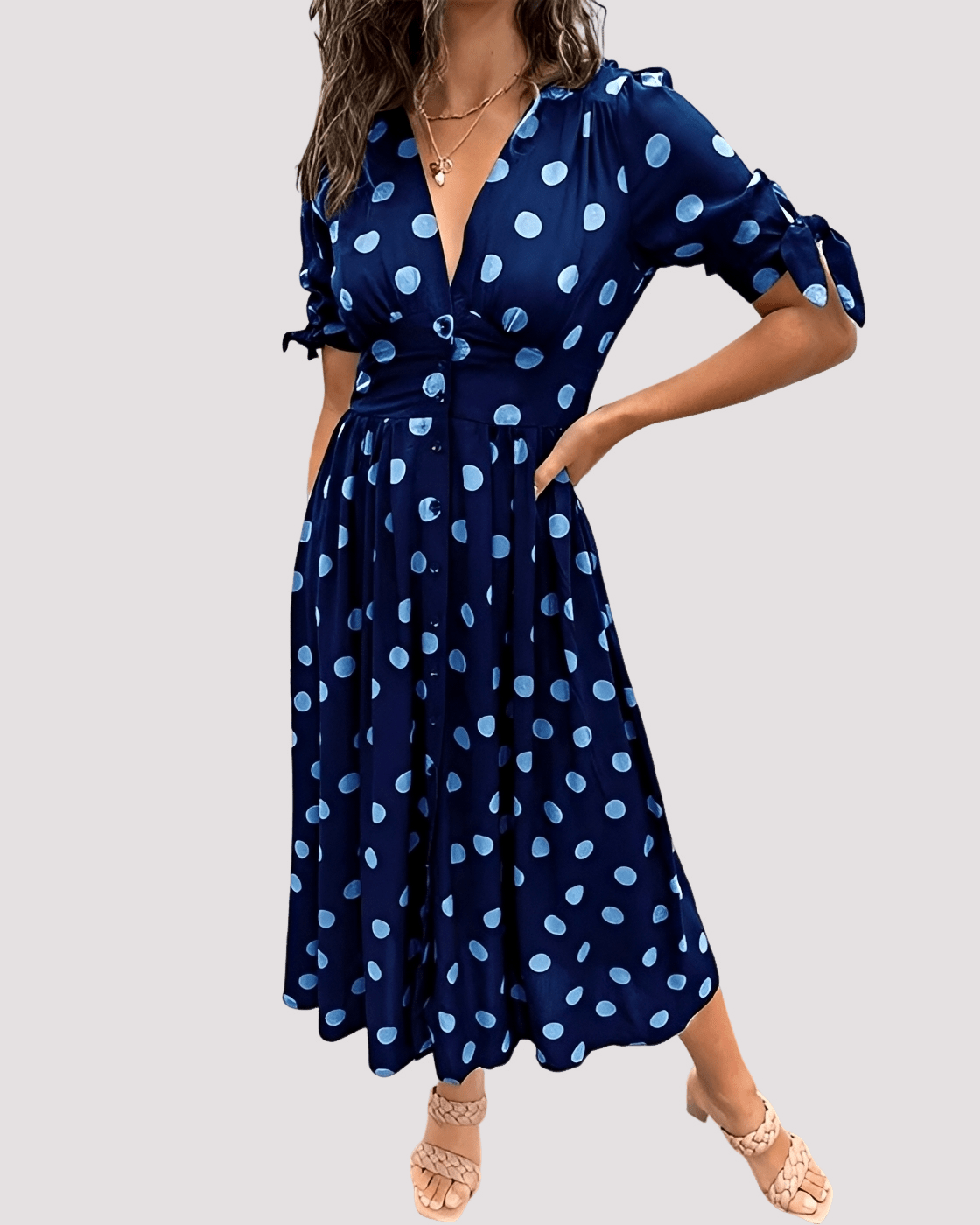 Miss | Jurk Dames Zomer Midi A-Lijn - Viscose - Miss Madera MIS-6QIR91