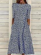 Miss | Jurk Dames Zomer Midi Bloemenprint - Micro-Stretch - Miss Madera MIS-WA5BW3