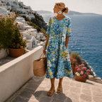 Miss | Jurk Dames Zomer Midi Bloemenprint - Viscose - Miss Madera MIS-U3JI3W