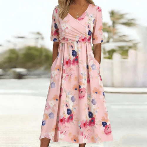 Miss | Jurk Dames Zomer Midi Bloemenprint - Viscose - Miss Madera MIS-ZFCIBI
