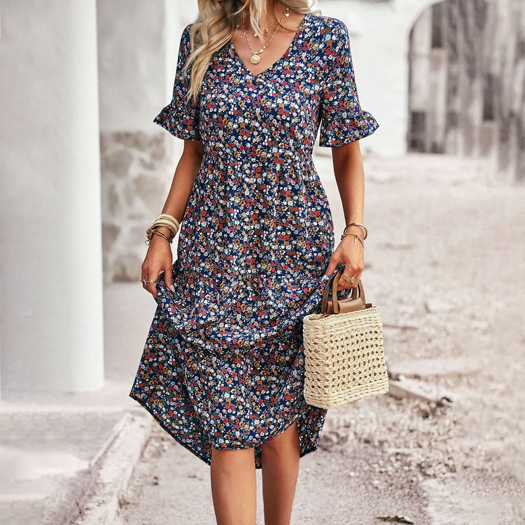 Miss | Jurk Dames Zomer Midi Boho - Viscose - Miss Madera MIS-ASV730