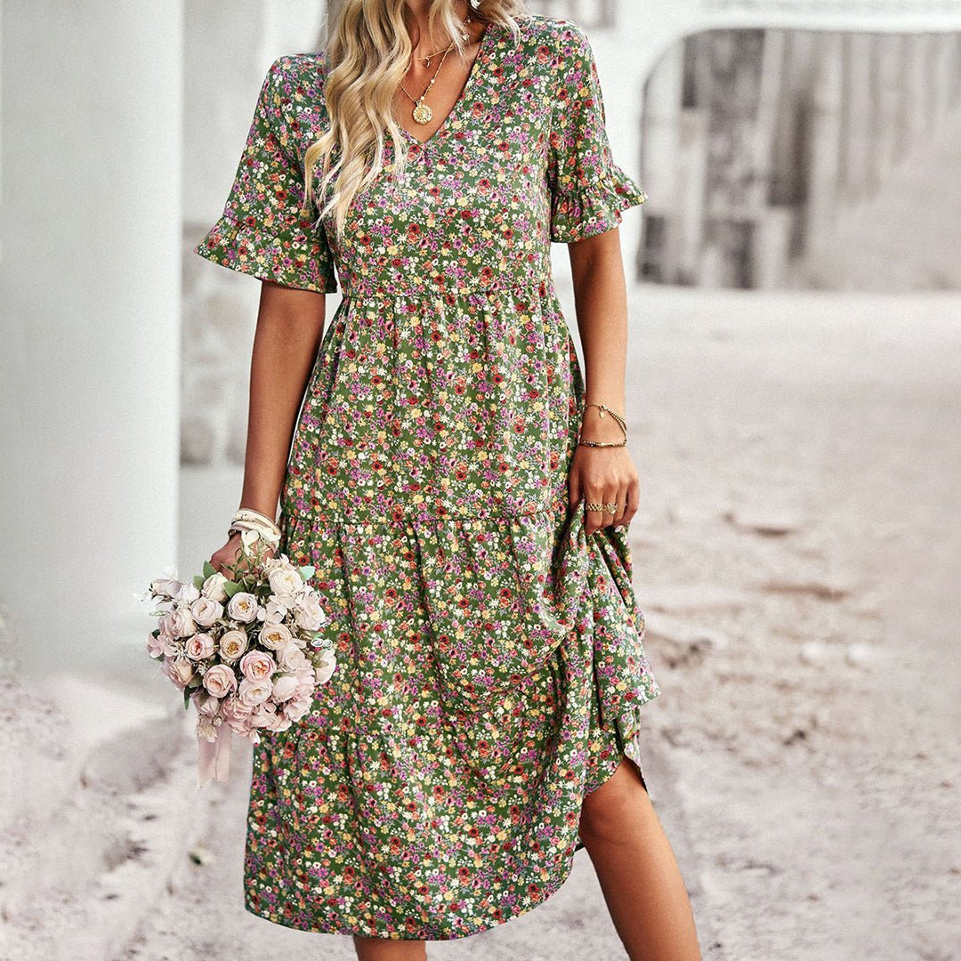 Miss | Jurk Dames Zomer Midi Boho - Viscose - Miss Madera MIS-U46AGT