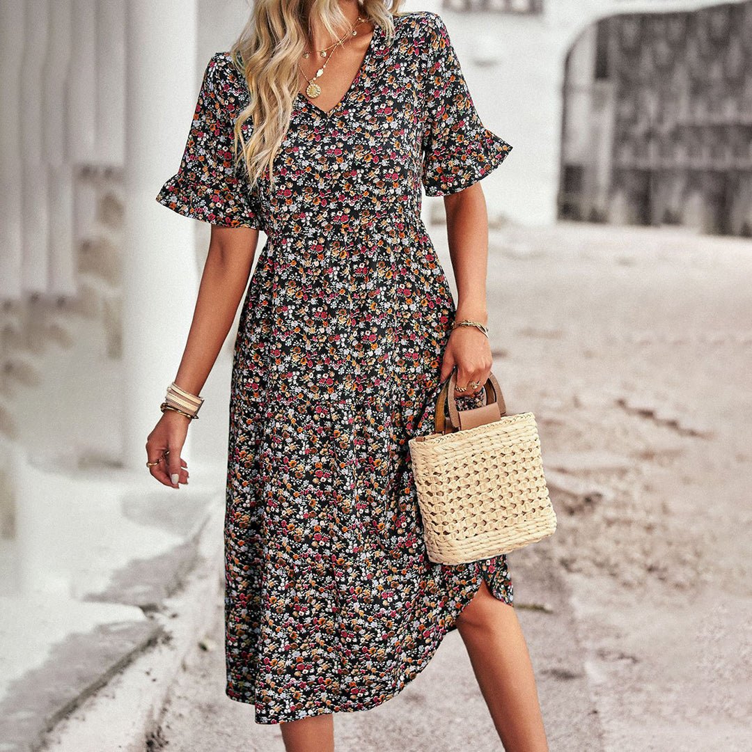 Miss | Jurk Dames Zomer Midi Boho - Viscose - Miss Madera MIS-2JNU8H