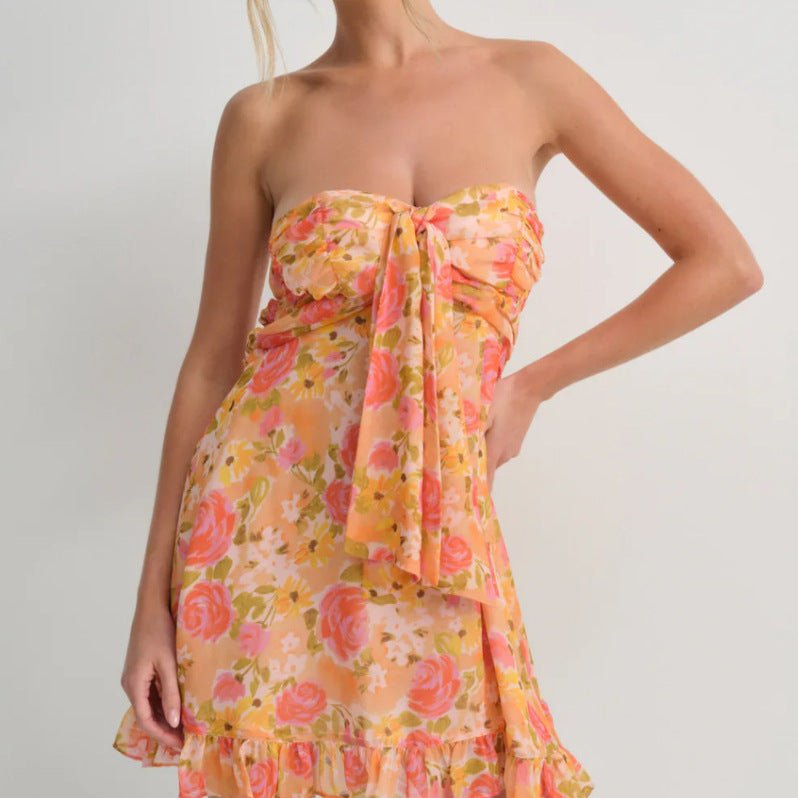 Miss | Jurk Dames Zomer Mini Bandeau Bloemenprint - Polyester - Miss Madera MIS-174M9Z