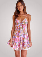 Miss | Jurk Dames Zomer Mini Bloemenprint - Viscose - Miss Madera MIS-OQIE4Z