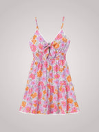 Miss | Jurk Dames Zomer Mini Bloemenprint - Viscose - Miss Madera MIS-OQIE4Z