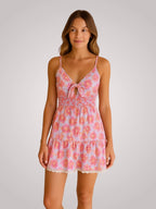 Miss | Jurk Dames Zomer Mini Bloemenprint - Viscose - Miss Madera MIS-OQIE4Z