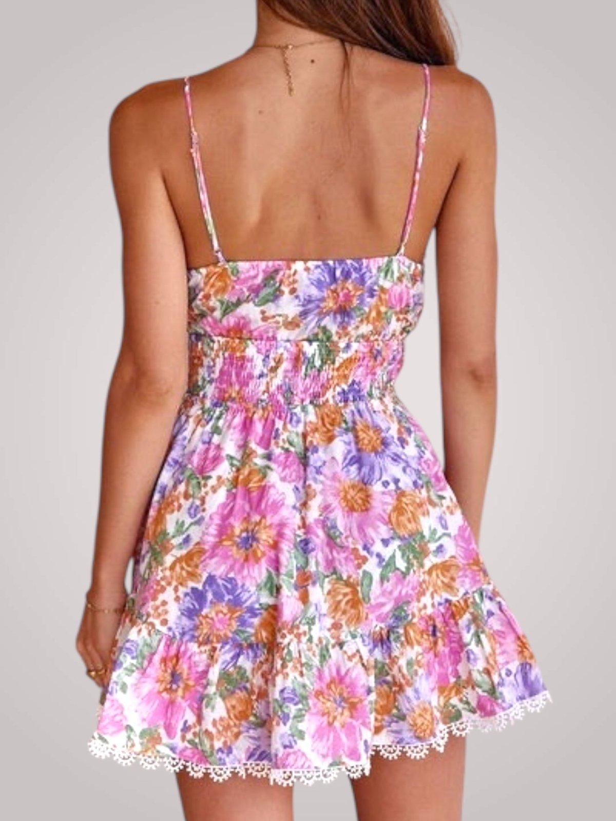 Miss | Jurk Dames Zomer Mini Bloemenprint - Viscose - Miss Madera MIS-OQIE4Z