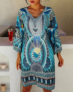 Miss | Jurk Dames Zomer Mini Boho V-Hals - Viscose - Miss Madera MIS-L826F0