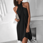 Miss | Jurk Dames Zomer Mini Halterneck - Satijn - Miss Madera MIS-J8YHSP