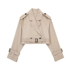 Miss | Korte Trenchcoat Dames Casual - Katoenmix - Miss Madera