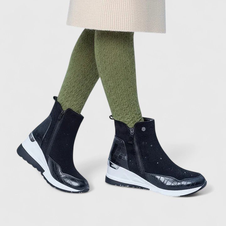 Miss | Laarzen Dames Enkellaarzen Wedge Croc-Panel - Synthetisch - Miss Madera MIS-L3AQ84