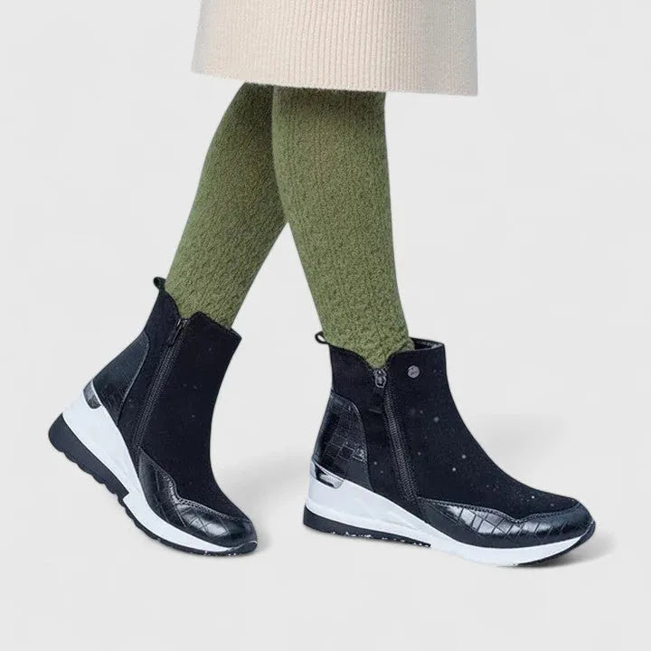 Miss | Laarzen Dames Enkellaarzen Wedge Croc-Panel - Synthetisch - Miss Madera MIS-L3AQ84