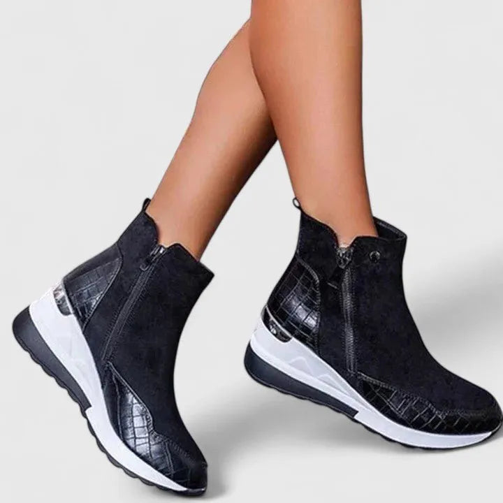 Miss | Laarzen Dames Enkellaarzen Wedge Croc-Panel - Synthetisch - Miss Madera MIS-L3AQ84