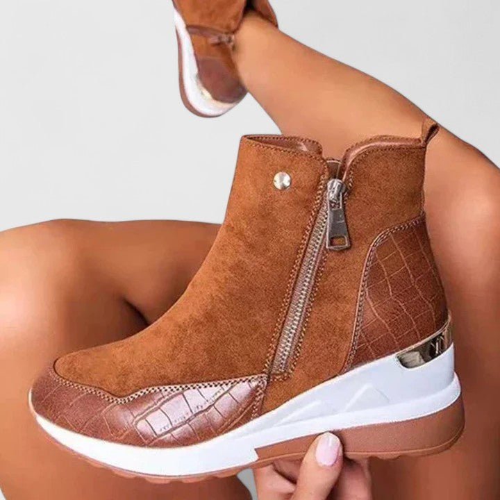 Miss | Laarzen Dames Enkellaarzen Wedge Croc-Panel - Synthetisch - Miss Madera MIS-5XGA7N