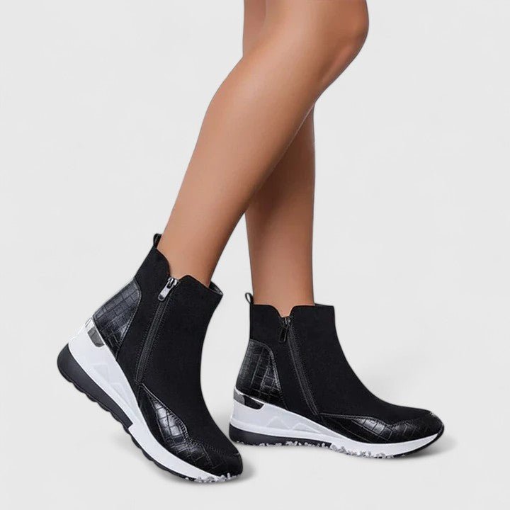 Miss | Laarzen Dames Enkellaarzen Wedge Croc-Panel - Synthetisch - Miss Madera MIS-PHV6WY