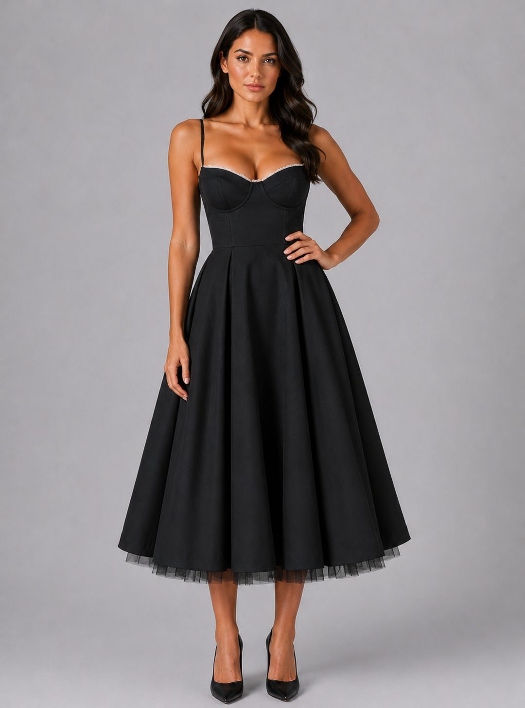 Miss | Lingerie Dames Corset Midi Sweetheart Geplooide Rok - Miss Madera MIS-WLB95E