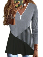 Miss | Lingerie Dames Lange Mouw V-hals Colorblock A-lijn - Jersey - Miss Madera MIS-9H0030