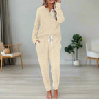 Miss | Loungewear Set Dames Geribbeld Knoopsluiting Lange Mouw - Miss Madera MIS-F6CW9G