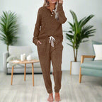 Miss | Loungewear Set Dames Geribbeld Knoopsluiting Lange Mouw - Miss Madera MIS-OQA99X