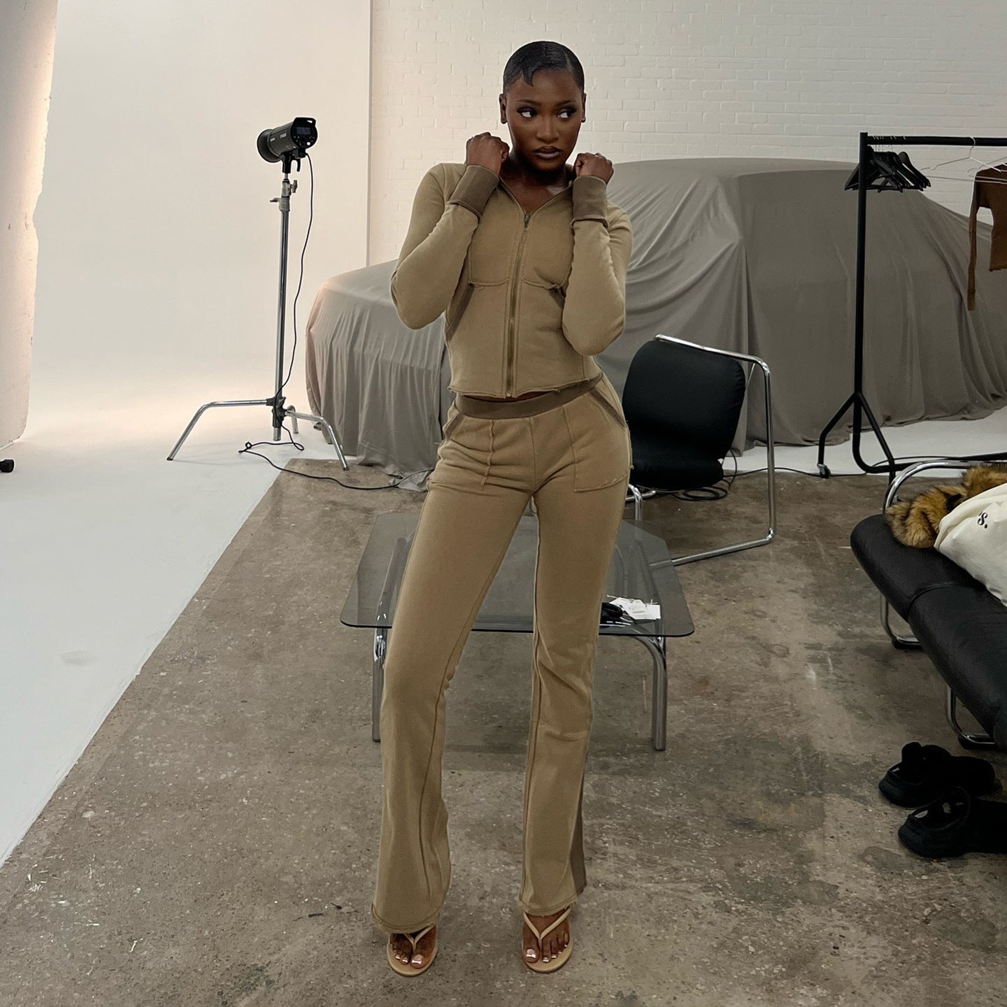 Miss | Loungewear Set Dames Hoge Taille Flared Stretch - Katoen - Miss Madera MIS-HHMJHX