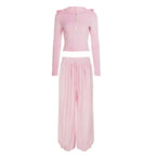 Miss | Loungewear set Dames Palazzo Wijde Pijpen Elastische Taille - Miss Madera MIS-3BOZIK