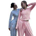Miss | Loungewear set Dames Palazzo Wijde Pijpen Elastische Taille - Miss Madera MIS-3BOZIK