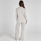 Miss | Loungewear Set Dames Tweedelig V-hals Wijde Pijpen - Miss Madera MIS-MQFCM9