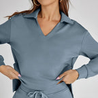 Miss | Loungewear Set Dames Tweedelig V-hals Wijde Pijpen - Miss Madera MIS-JN6I7H