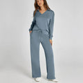 Miss | Loungewear Set Dames Tweedelig V-hals Wijde Pijpen - Miss Madera MIS-IKHI7L