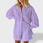 Miss | Matching Set Dames Zomer Relaxed Fit - Katoen - Miss Madera MIS-NRI3JJ