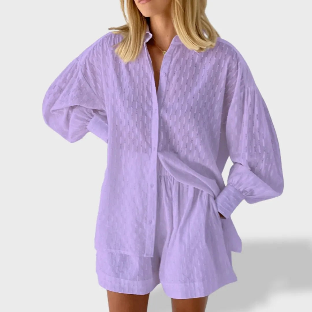 Miss | Matching Set Dames Zomer Relaxed Fit - Katoen - Miss Madera MIS-NRI3JJ