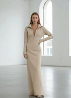 Miss | Maxi Jurk Dames Casual - Gebreide mix - Miss Madera