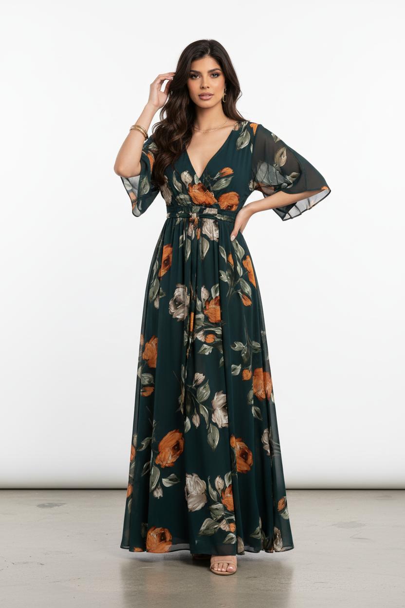 Miss | Maxi - jurk Dames Casual Maxi - Chiffon - Miss Madera