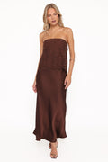 Miss | Maxi - jurk Dames Casual Maxi - Kant &amp; satijn - Miss Madera