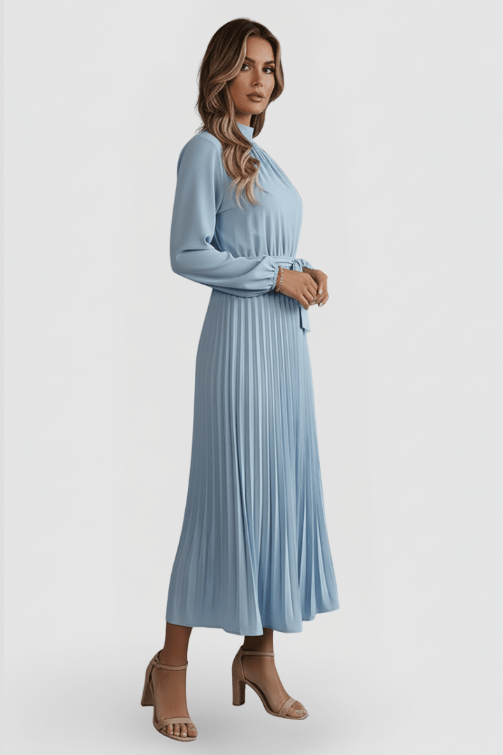 Miss | Maxi Jurk Dames Geplisseerd Lange Mouw - Polyester - Miss Madera MIS-A35G3Y