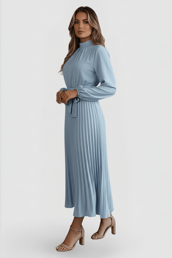 Miss | Maxi Jurk Dames Geplisseerd Lange Mouw - Polyester - Miss Madera MIS-A35G3Y