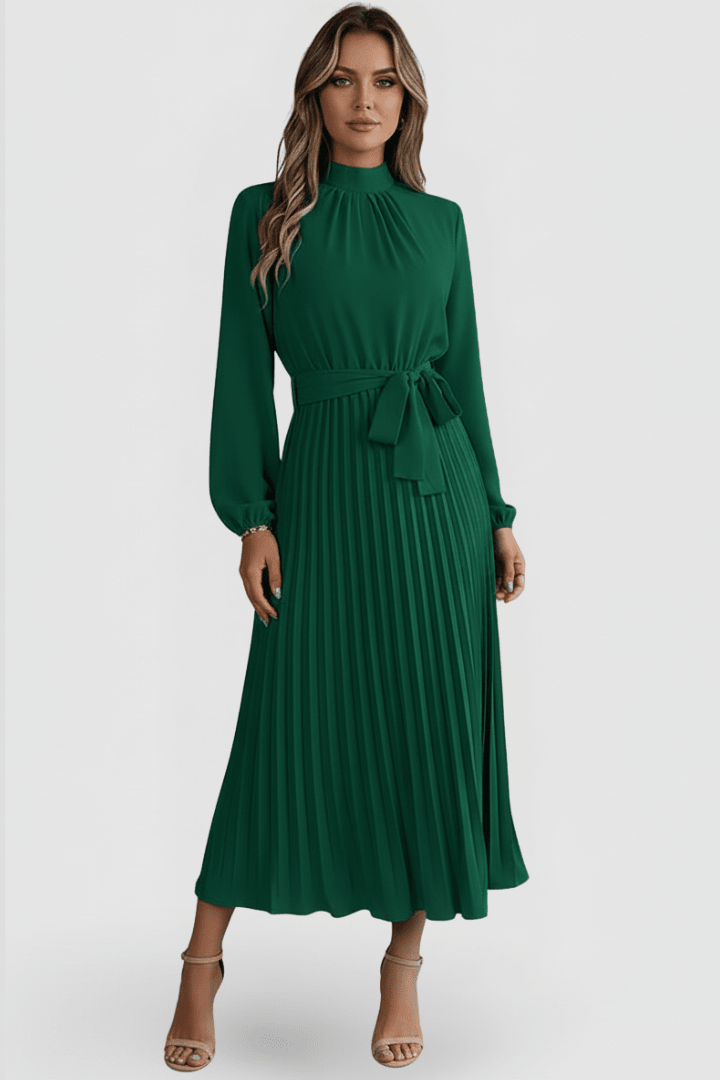 Miss | Maxi Jurk Dames Geplisseerd Lange Mouw - Polyester - Miss Madera MIS-CN0X6X