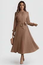 Miss | Maxi Jurk Dames Geplisseerd Lange Mouw - Polyester - Miss Madera MIS-RHX9XN
