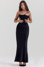 Miss | Maxi Jurk Dames Strapless Korset - Satijn - Miss Madera MIS-OKI05Y