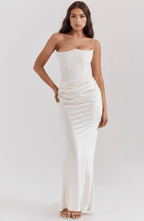Miss | Maxi Jurk Dames Strapless Korset - Satijn - Miss Madera MIS-6G0OFP