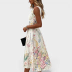Miss | Midi Jurk Dames Bloemenprint - Viscose - Miss Madera MIS-PYX45Z