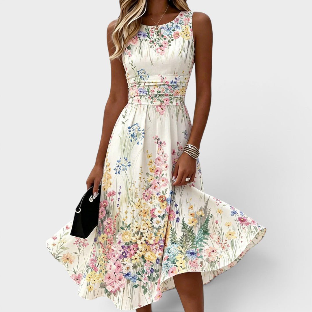 Miss | Midi Jurk Dames Bloemenprint - Viscose - Miss Madera MIS-PYX45Z