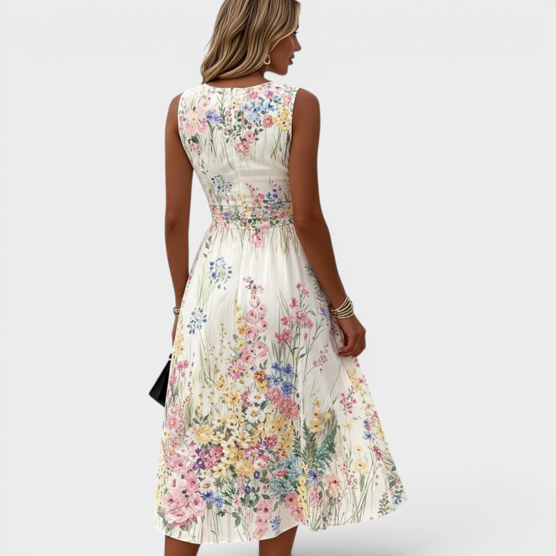 Miss | Midi Jurk Dames Bloemenprint - Viscose - Miss Madera MIS-PYX45Z