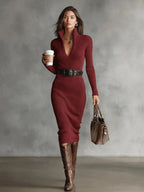 Miss | Midi Jurk Dames Casual - Gebreide mix - Miss Madera