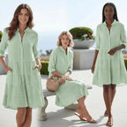 Miss | Midi Jurk Dames Casual - Linnen - katoen blend - Miss Madera