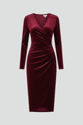 Miss | Midi Jurk Dames V-hals Lange Mouwen - Viscose - Miss Madera MIS-GAAYQJ